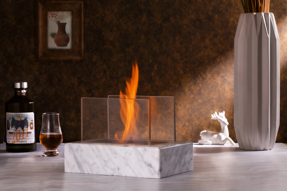 Miniature Home Coffee Table Custom Ethanol Fireplace