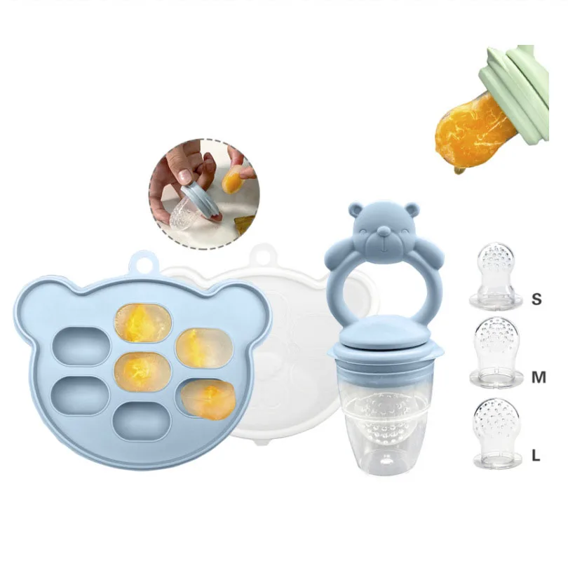 New Arrival Baby Breastmilk Popsicle Molds & Fruit Feeder Set Silicone Pacifier Feeder and Teether for Baby Teething Pacifier