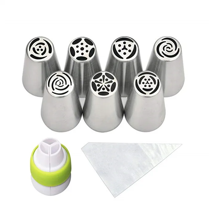 Russian Piping Icing Nozzles Tips Stainless Steel Cake Decorating Tips Set Baking Tools Cupcake Supplies Kit Pastry Tip Set