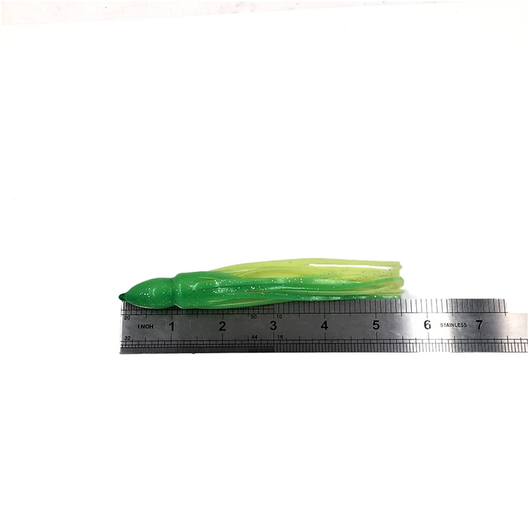 5.5inch unrigged saltwater rubber squid skirts octopus soft artificial trolling fishing lures