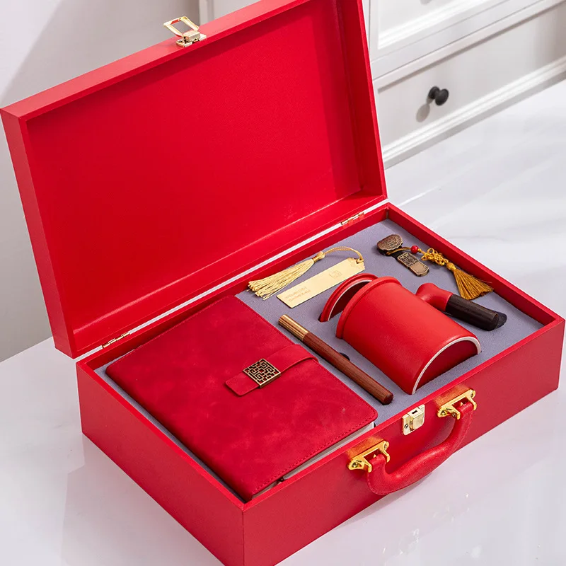 Souvenir Items Business Corporate Anniversary Gifts Giveaways with Logo Stationery Ceramic Mugs Gift Sets