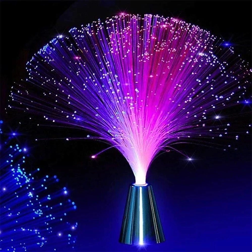 Colorful Christmas Xmas Party Decor Luminous Flower Lamp Gradients Led Optic Fiber Star Light