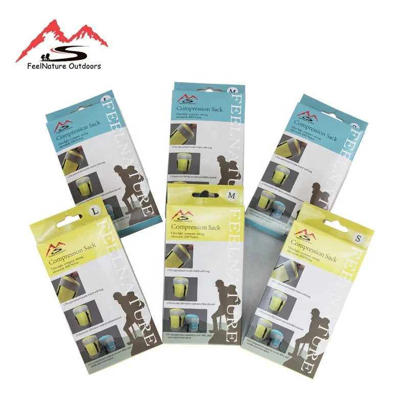 Customized Logo Printing Waterproof Ultralight 20D Nylon Compression Bags for Sleeping Bag