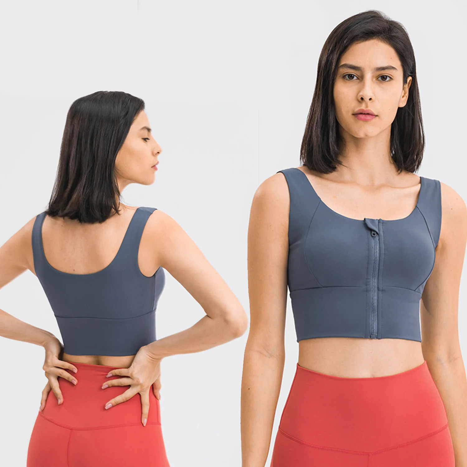 Новинка весна-лето 2021, соблазнительный спортивный бюстгальтер lulu на молнии спереди, дышащий эластичный облегающий бюстгальтер для йоги