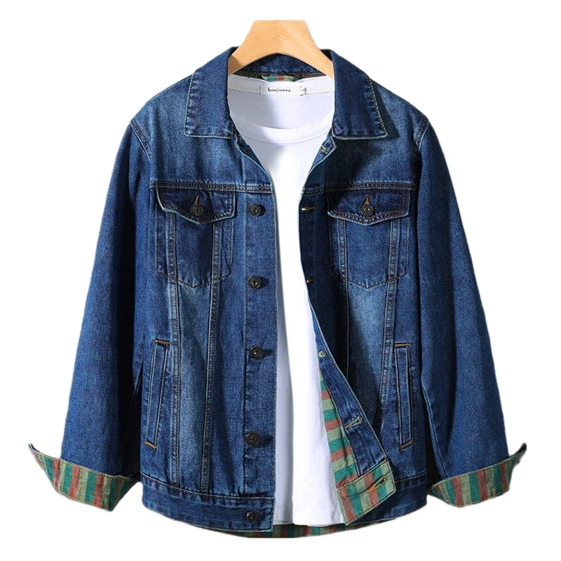 HT 2021 New arrival fashion wholesale washed custom blue men denim jean jackets