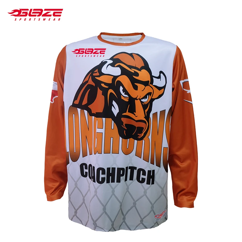 Best Quality 100% Polyester Sublimation Printing Custom Long Sleeve T Shirt