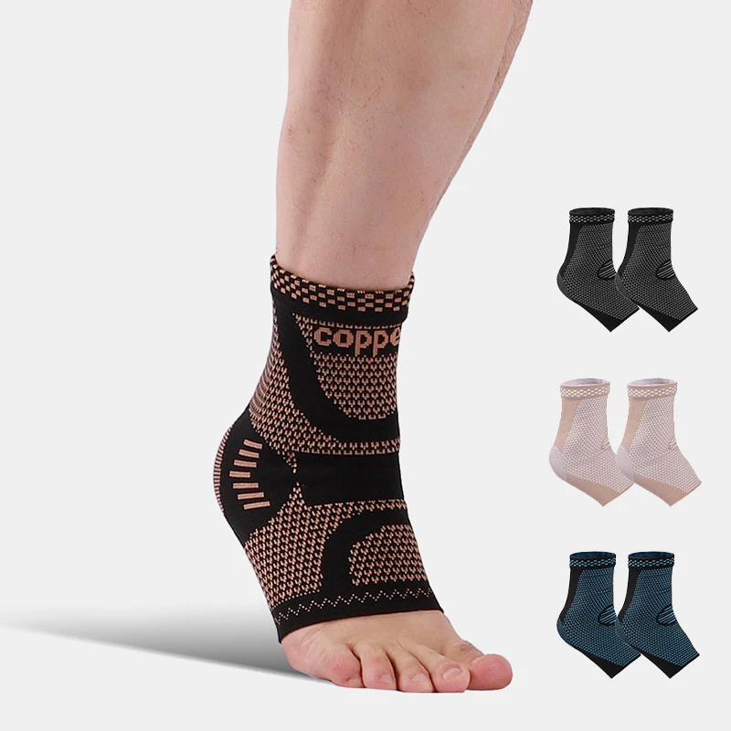 Copper Ankle Brace Copper Infused Ankle Support Compression Sleeve Sprained Ankle Foot Pain Relief Brace