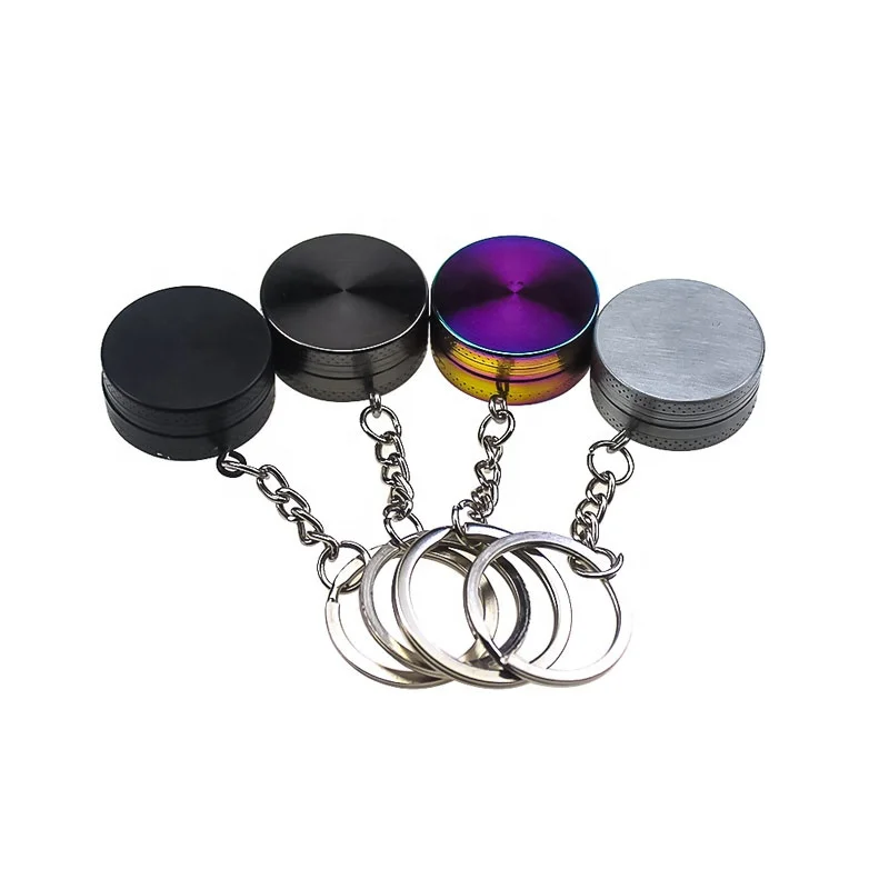 Personalized Custom 30mm 2 Layer Keychain Tobacco Grinders, Zinc Alloy Herb Grinder