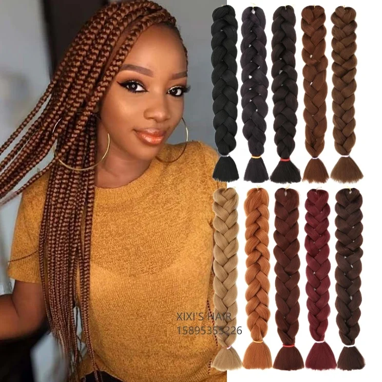 Markdown Sale Expression Extension Dreadlocks Hair Braid Synthetic Hair High Temperature Fiber Color Jumbo Box Braiding Hair