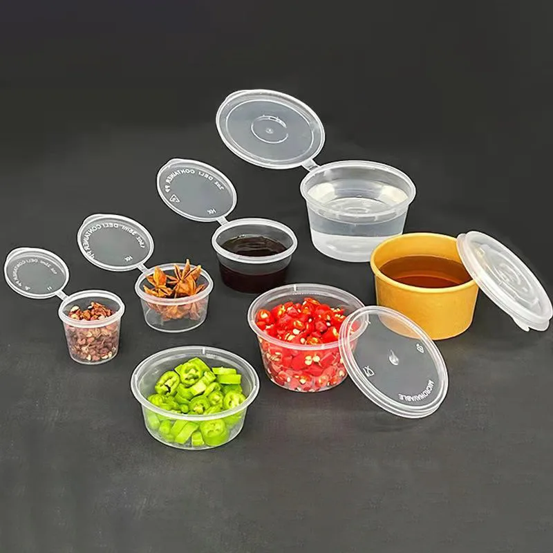 China Factory Food Packaging Disposable PP Plastic Container 1 oz 2oz 3oz 4oz 5oz Sauce Cup with Lid