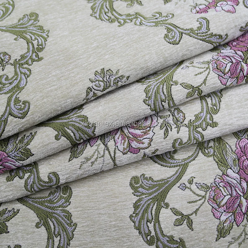 Luxurious brocade chenille jacquard fabric for garment