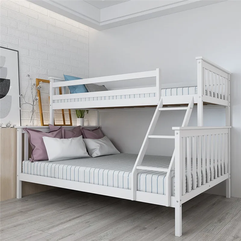 High Quality double decker kids children bunk bed triple wood loft bed