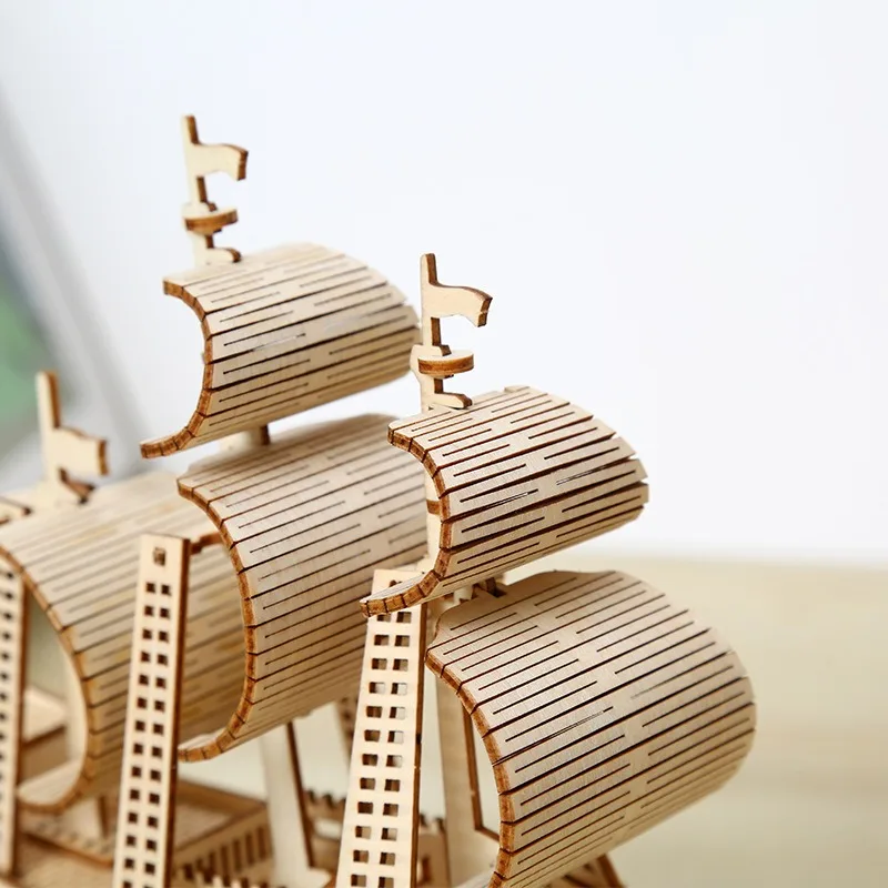 Diy деревянная модель морской лодки 3d пазл подарок детские игрушки настольный дисплей