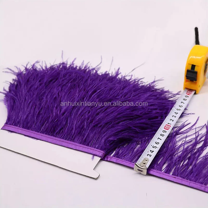 Custom Color and Layers Ostrich Feather Lace Fabric for Clothing