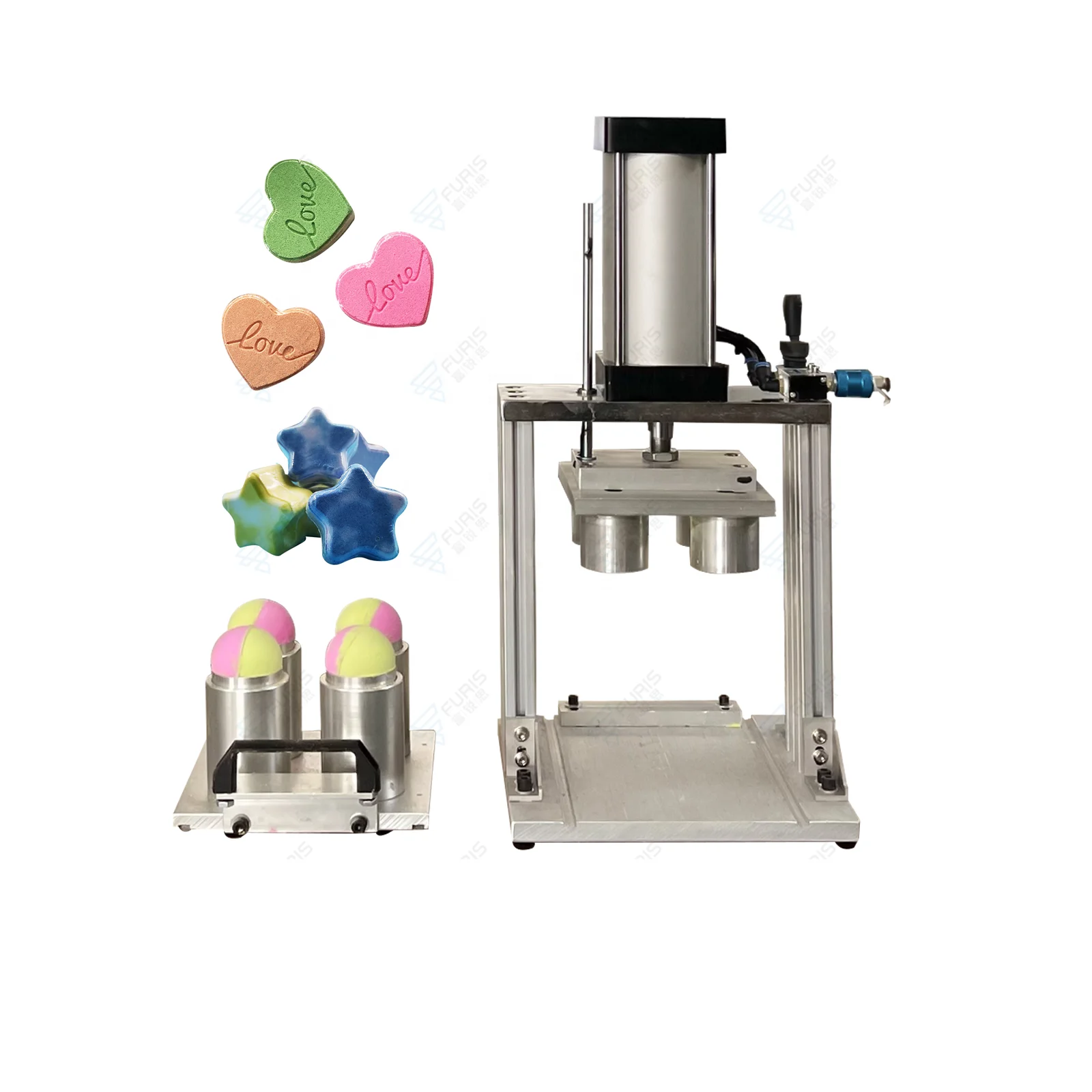 Factory Directly Sale Small Pneumatic Bath Salt Ball Pressing Machine Powder Forming Machine operate by hand