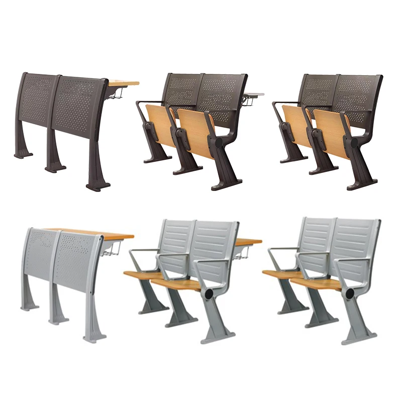 High Quality Lecture Hall College University Classroom Furniture Folding Step Chair And Desk for School