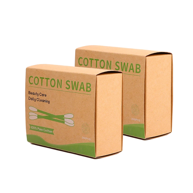 Custom logo reusable organic biodegradable bamboo sticks cotton ear buds