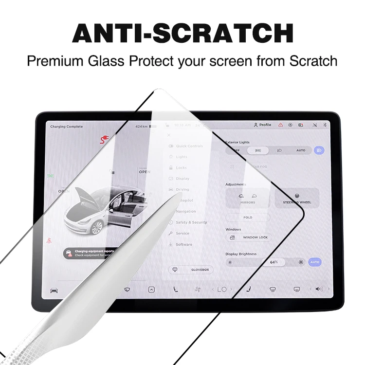 Car center console display waterproof protective film For Tesla Model 3 Tempered Glass Screen Protector