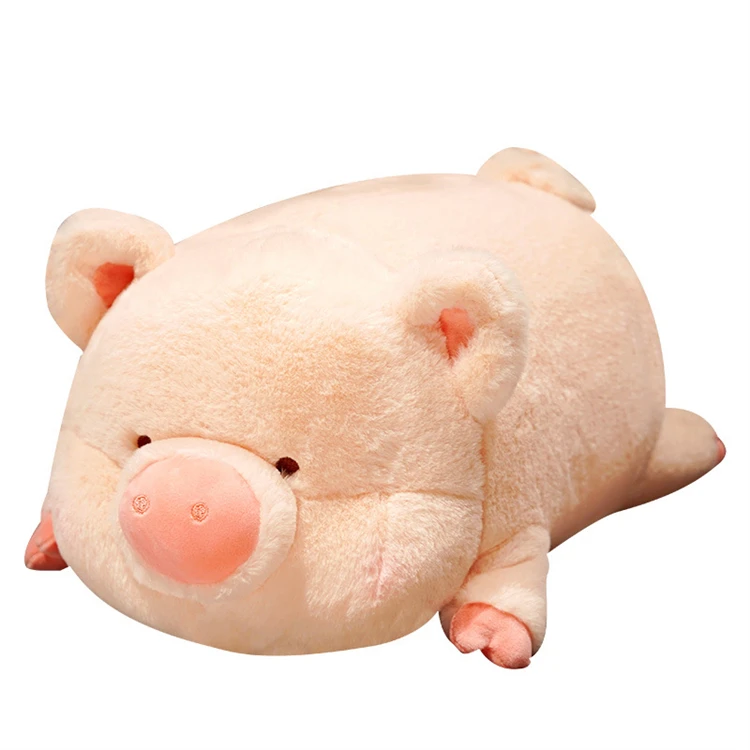 Fluffy fat cute pink plush pig boyfriend throw pillow gift