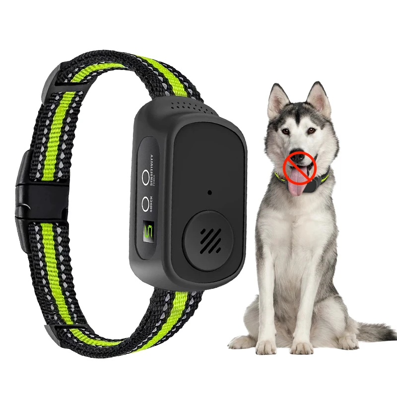 Hot Seller No Bark Electric Shock Vibration Bark Control Collar for Dog Voice Activated Anti Bark Pet Dog Training Collar
