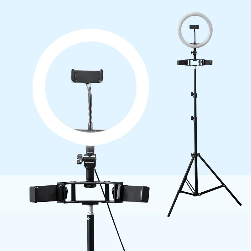 
10 inch circle beauty lamp phone led ring light stand for for makeup webcast streaming or photography 