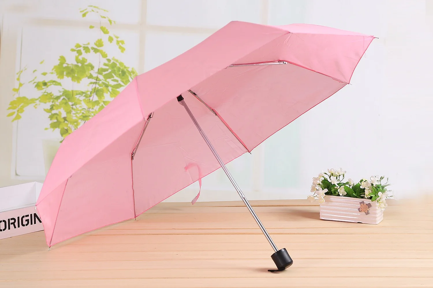 Wholesale  Cheap Souvenir Commercial Pongee Gift Folding Umbrella Promotion Custom Logo Printing Automatic Foldable Umbrella
