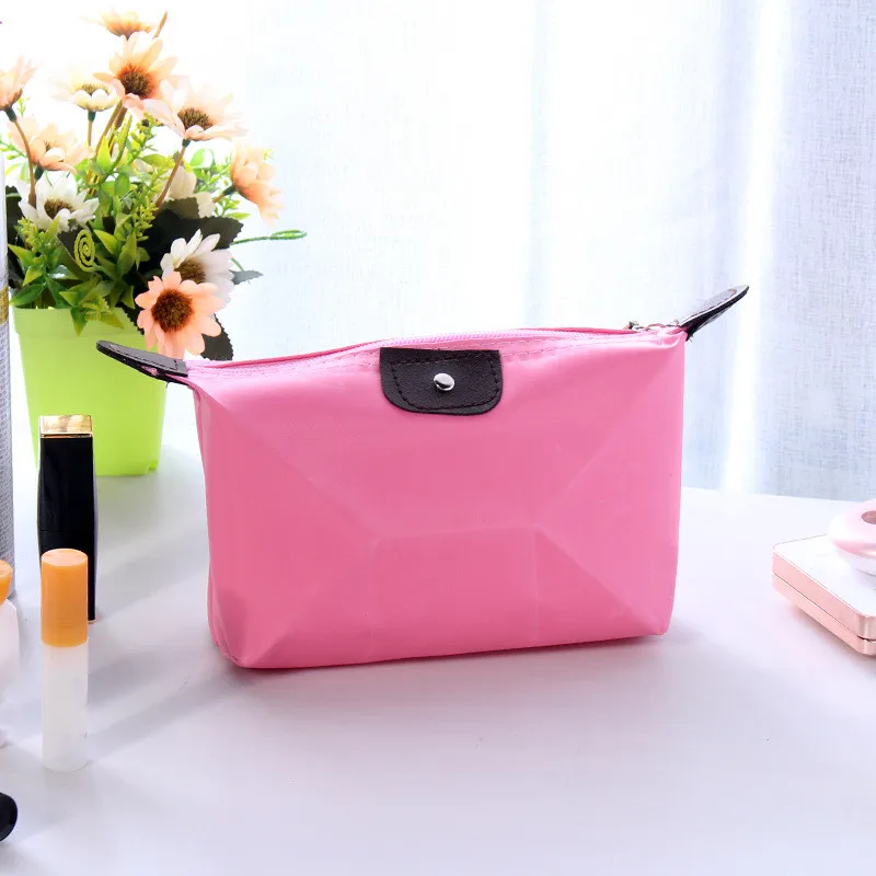 Korean Cute Dumpling Cosmetic Bag Candy-colored Folding Dumpling Bag Yuanbao Waterproof Storage Bag Wholesale