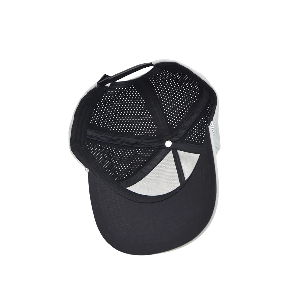 water proof golf hats with custom logo 5 panel snapback hats performance perforated waterproof trucker hats with rope