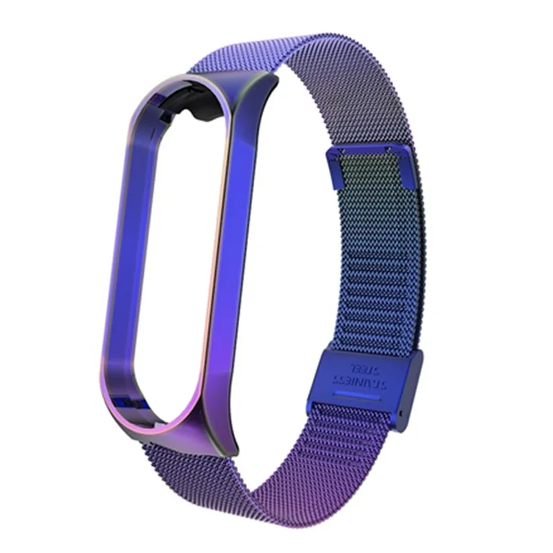  Ремешок из нержавеющей стали для Xiaomi Mi Band 3 4 металлический браслет без винтов наручных