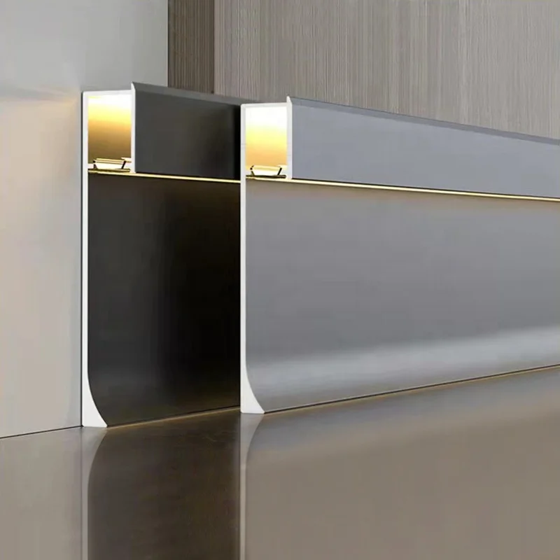 China Manufacturer Custom Wall Aluminum Led Light Baseboard Skirting Profile Strip