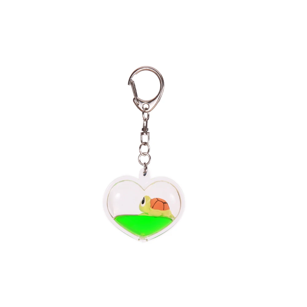 Girl Gift Valentine Promo Custom Floating Acrylic Heart Liquid Keychain