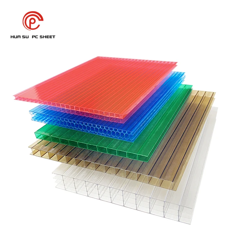 
4mm 20mm Clear Multiwall Pc Plastic Panel For Roofing Hollow Polycarbonate Sheet 