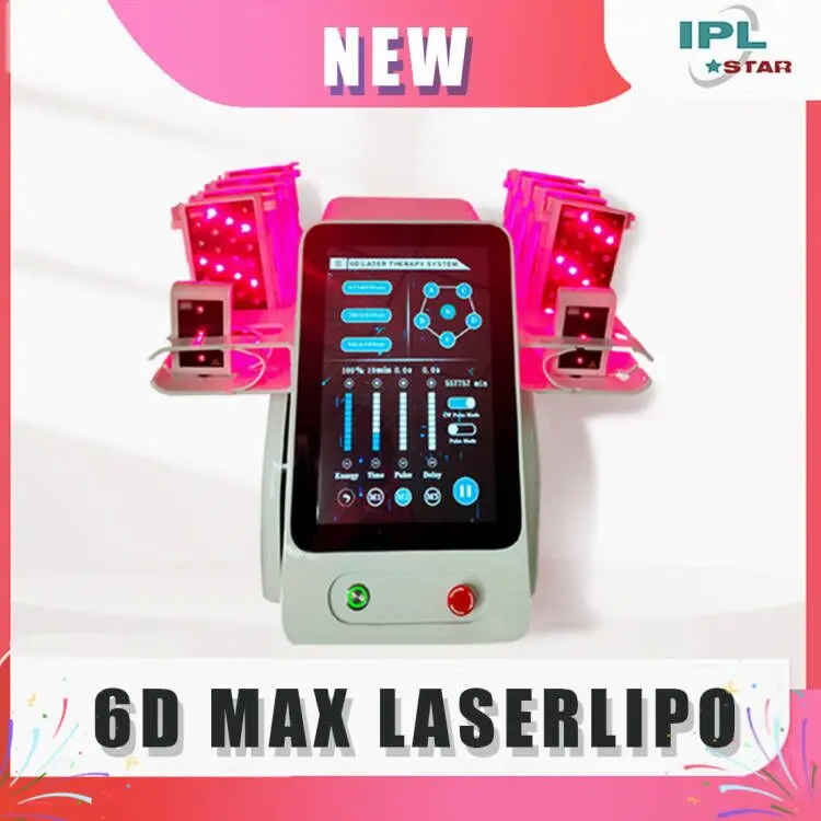 Painless 6D lipolaser laser 635nm 650nm red light therapy 780nm 980nm fast slimming treatment weight loss body sculpture machine