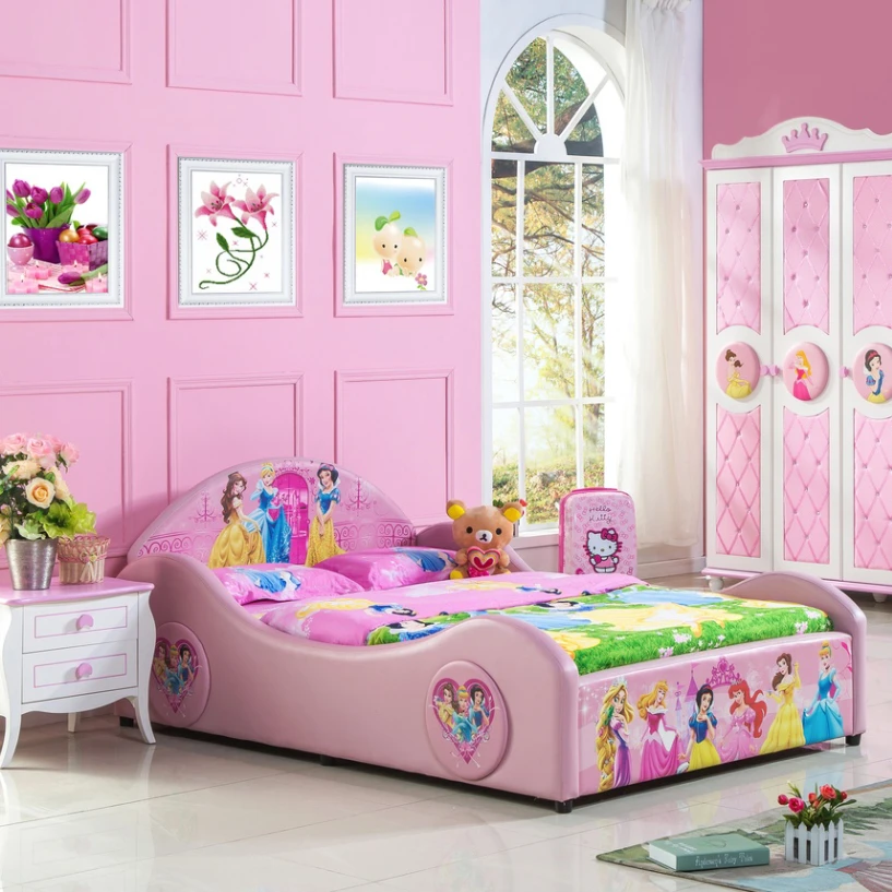 Qute Princess Girl Crush Children Bed Kids Bed