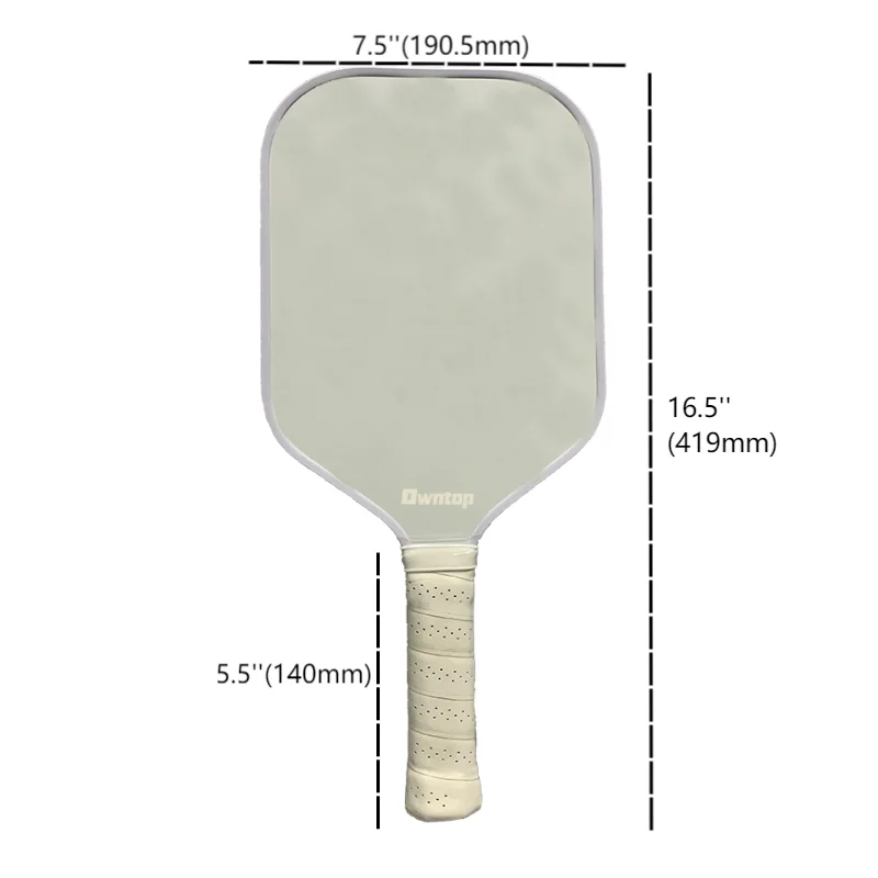 Carbon Fiber Fiberglass Paddle Balls USAPA Approved White Grip Thermoformed Glass Fiber Pickleball Paddle