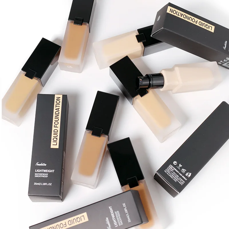 Makeup Base Waterproof Full Coverage Foundation Lasting Lightweight Face BB Cream Cosmetic Private Label Liquid Foundation