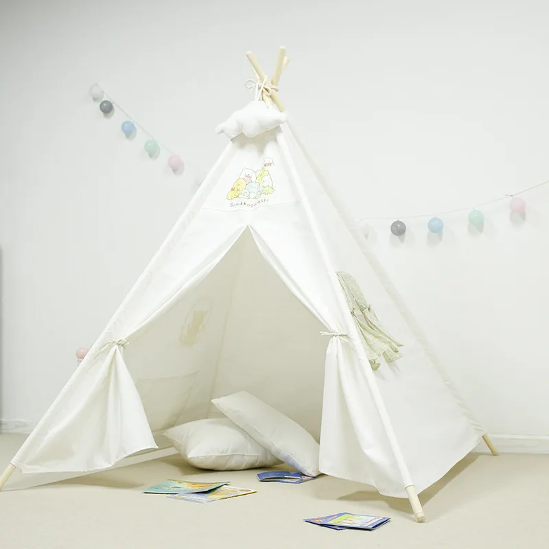 Детский Складной Игровой Домик KAERKU, детская палатка белого цвета, большая палатка в индийском стиле