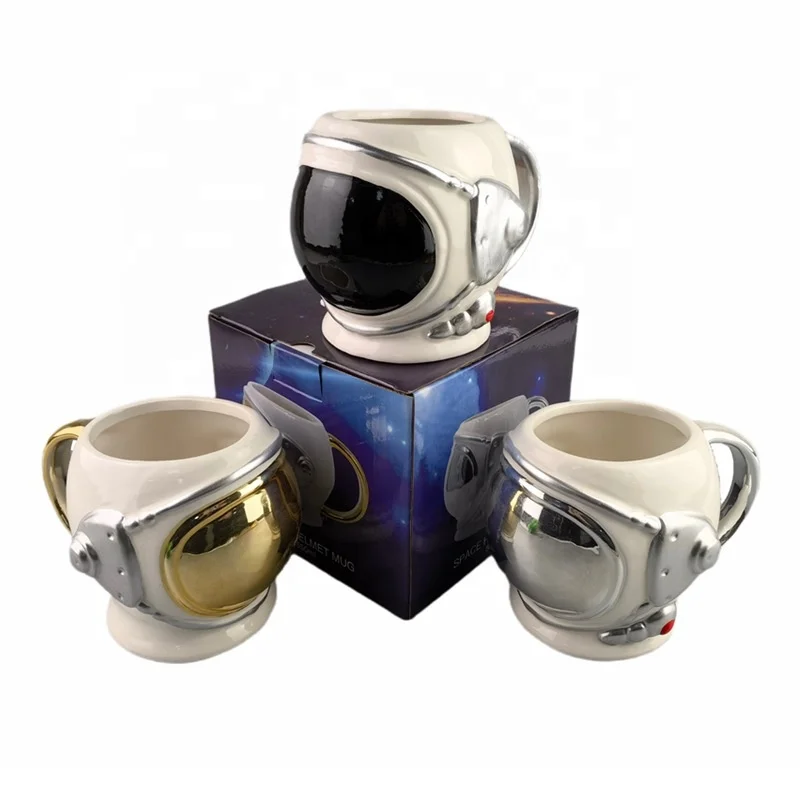 Spaceman 3D Ceramic Coffee Mug  Emboss Star Milk Cup  Astronaut Shaped Coffee Water Mug