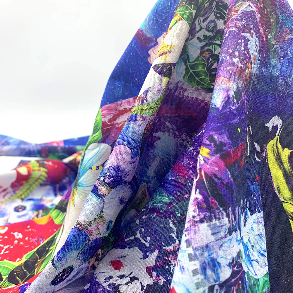 
Popular 110*70 100% Cotton Poplin Plain digital printed Fabric for self factory production 