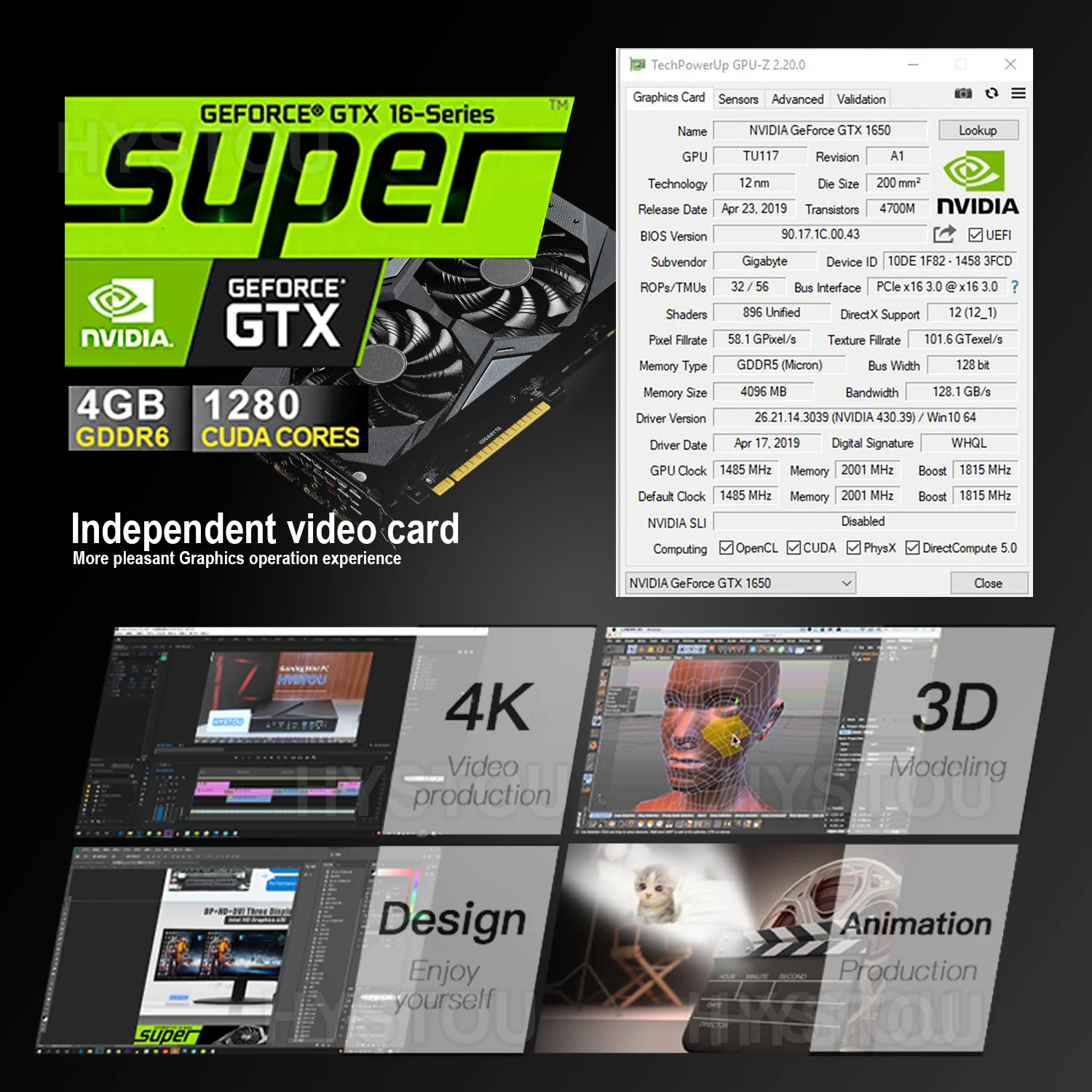 HYSTOU 1050TI Gaming Computador F8 Core i7 7820HQ Desktop PC