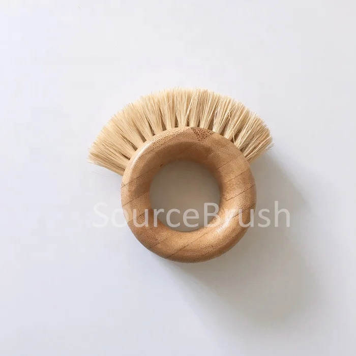 Free Plastic Natural Kitchen Bamboo Brush Long Tampico Fiber Dish Cleaning Coconut Fibre Brushes