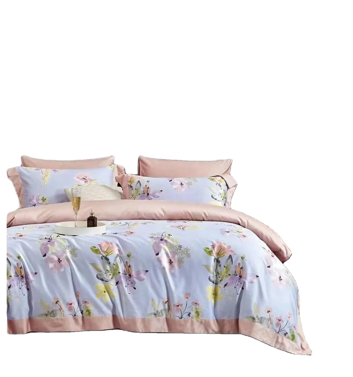 2024 New design 100s printed corner 4 pcs cotton bed sheets high quality bedding set bed sheets set wholesale