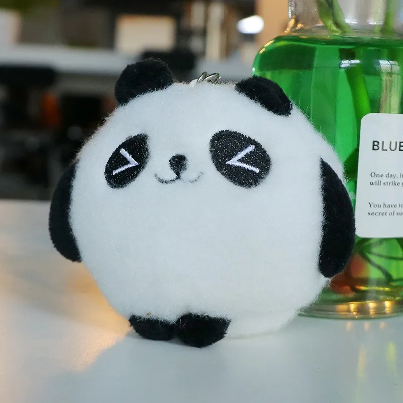 Cute Chinese 10cm Panda keychain backpack bag Car pendant plush doll keyring plush gifts