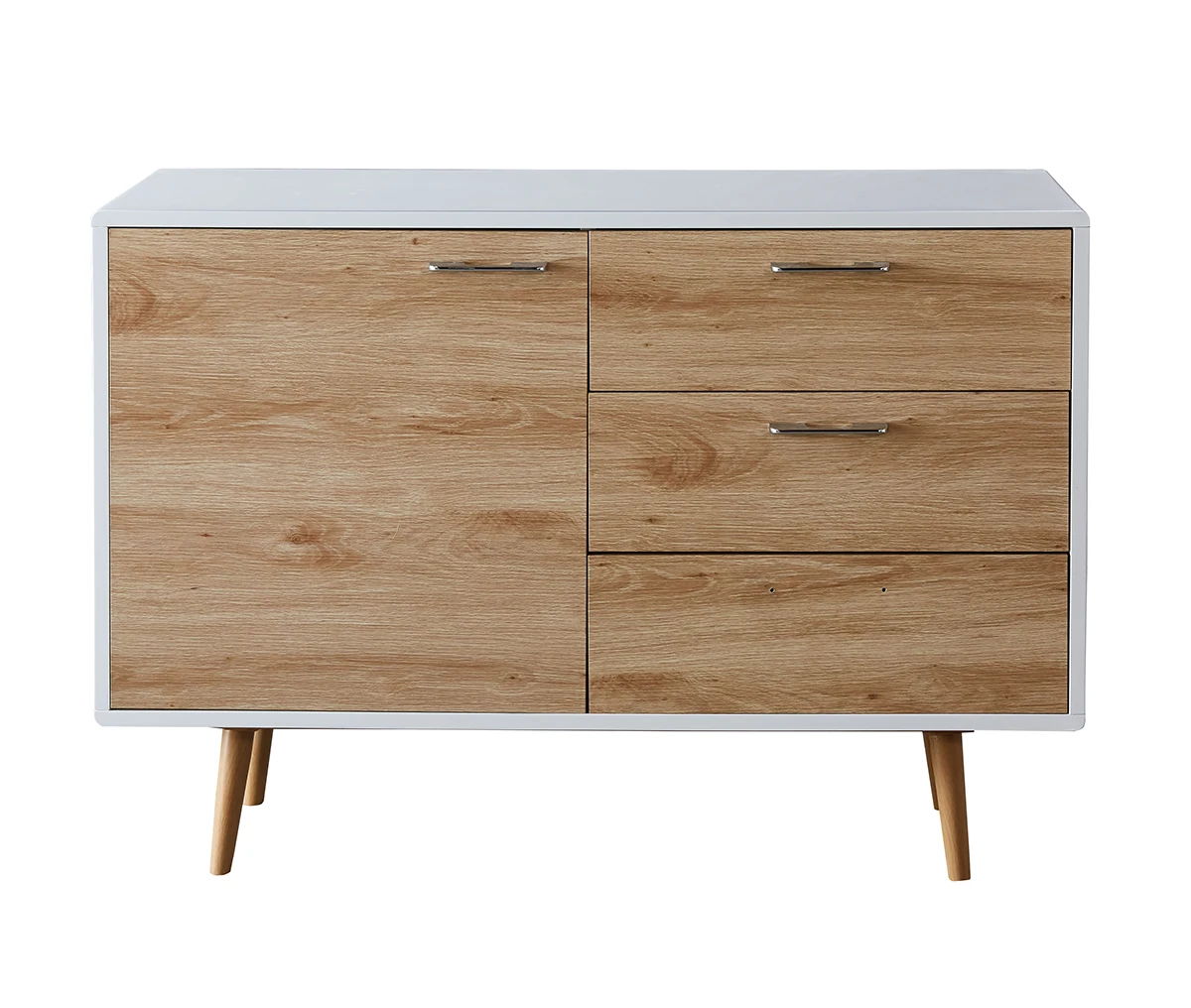 New Design Classic Living Room Furniture Recycled White MDF Wooden Chest of Drawers Sideboard