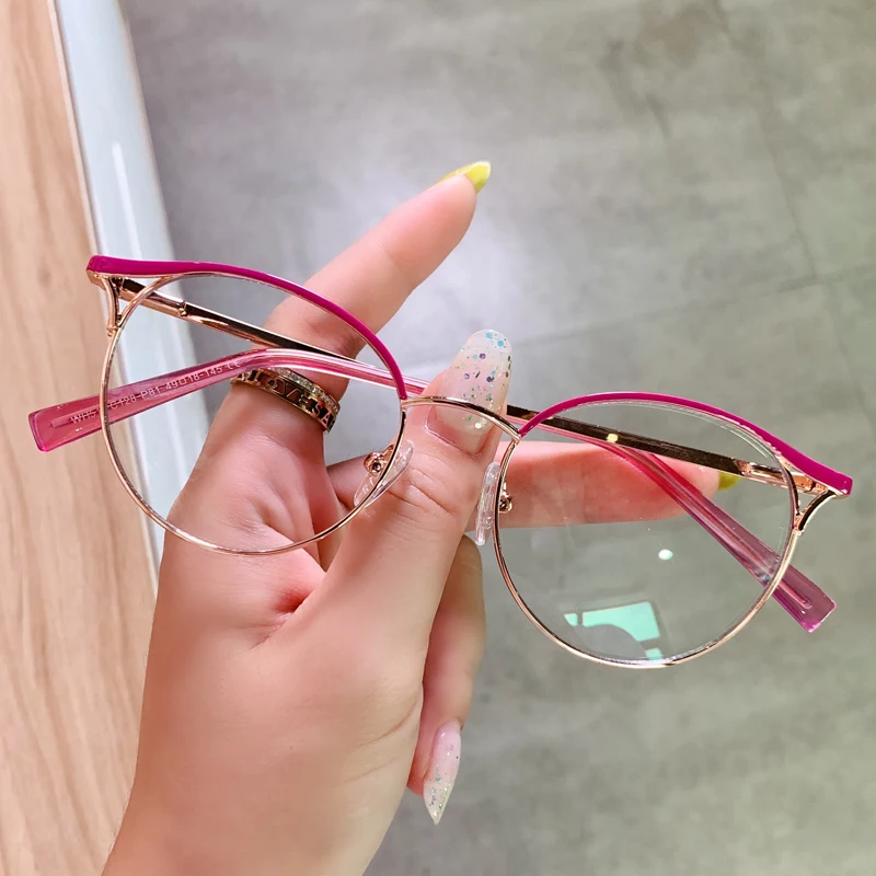 2022 Fashion Cat Eye Glasses Frame Newest Computer Glasses Women Colorful Design Blue Light Blockling Glasses For Women WH511