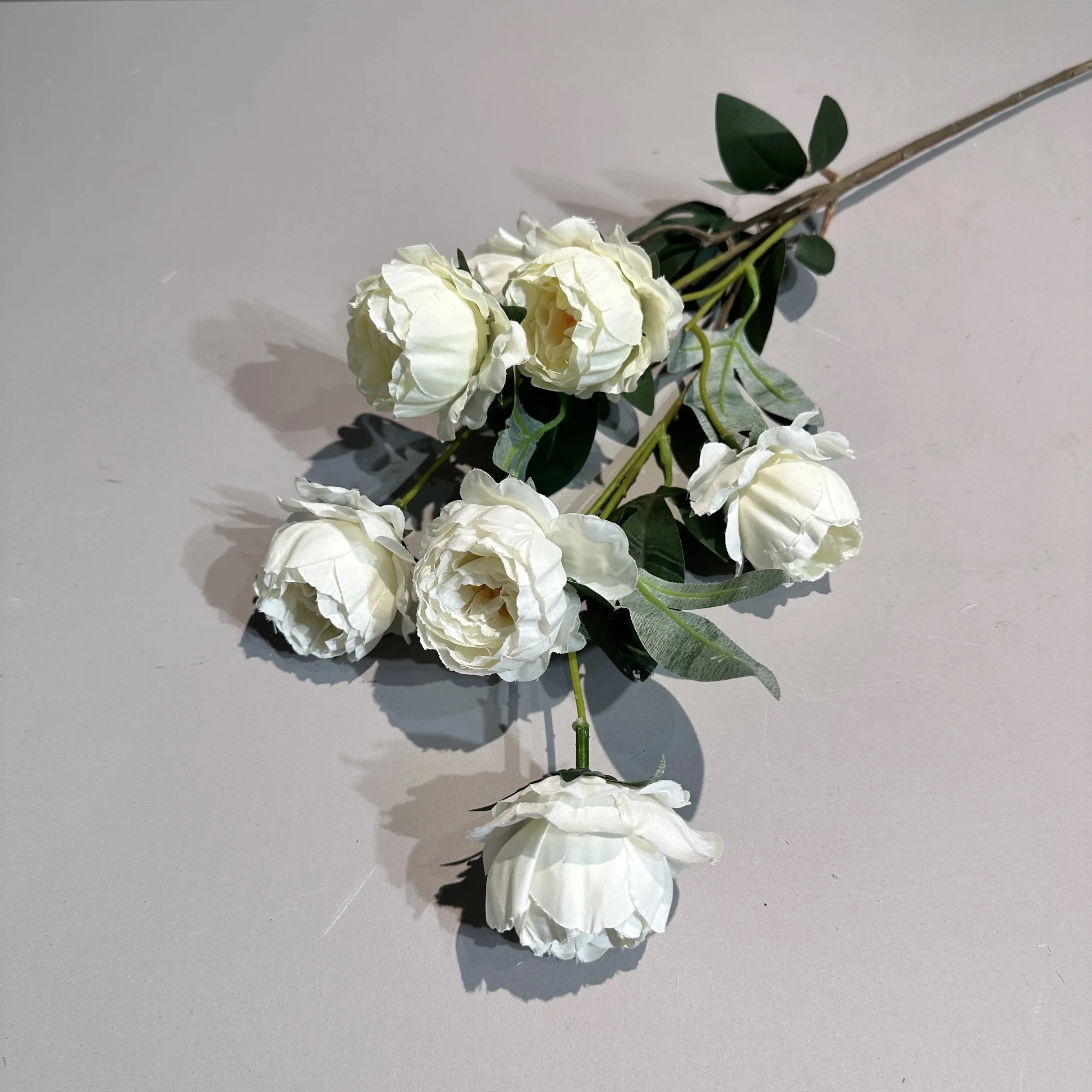 Hot Seller Artificial 7 Heads Silk Mini Peony Flower long stem Bouquet Wedding home Decoration Flowers