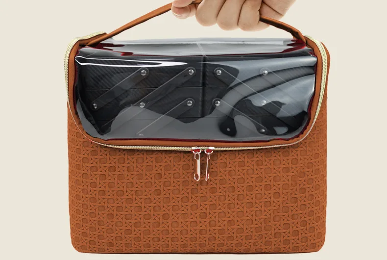 Wholesale Large Space Beauty Cosmetic Box PU Leather Fashionable And Durable Makeup Bag