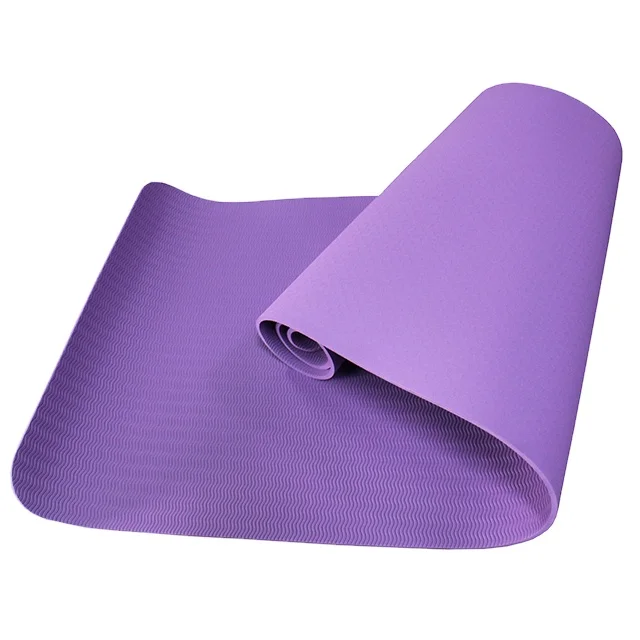 Высококачественные противоскользящие двусторонние декоративные нетоксичные рулоны из материала с принтом на заказ коврик для занятий фитнесом и йогой из ТПЭ