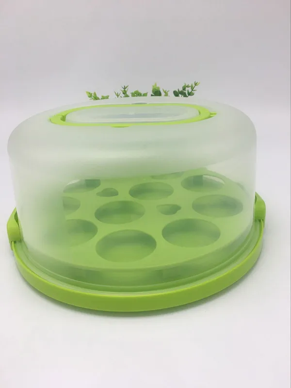 10 inch  Cake Holder with Handle Two Sided Base for Pies Portable Round Cupcake Containers Cake Stand with Lid Cake Carrier