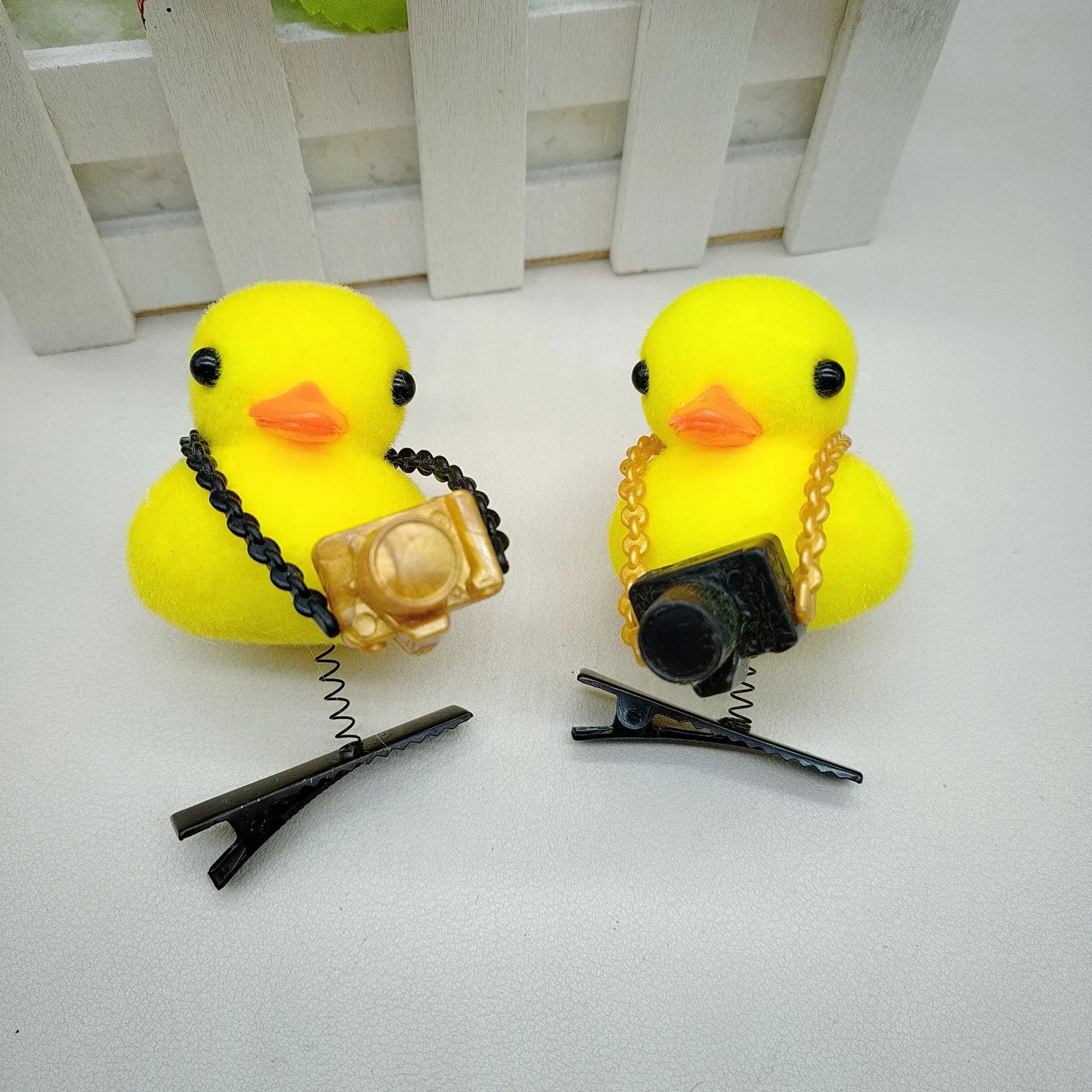 2024 Lovely Funny Hair Accessories Kawaii Yellow Duck Hair Clip With Headband Kids Girls Cute Plush Little Chick Spring Hairpin